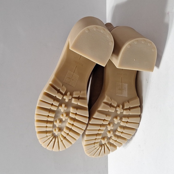 Dolce Vita Suede Neutral Platform Lug Sole Chunky Heel Combat Style Boot Size 10 - Picture 9 of 12